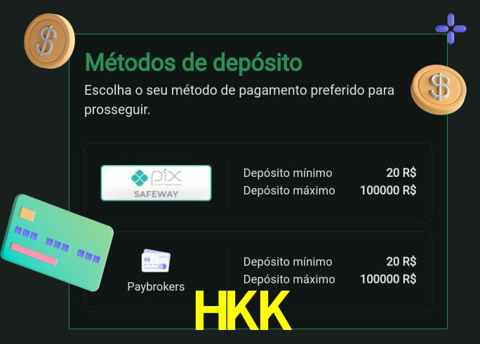 O cassino HKK oferece uma grande variedade de métodos de pagamento